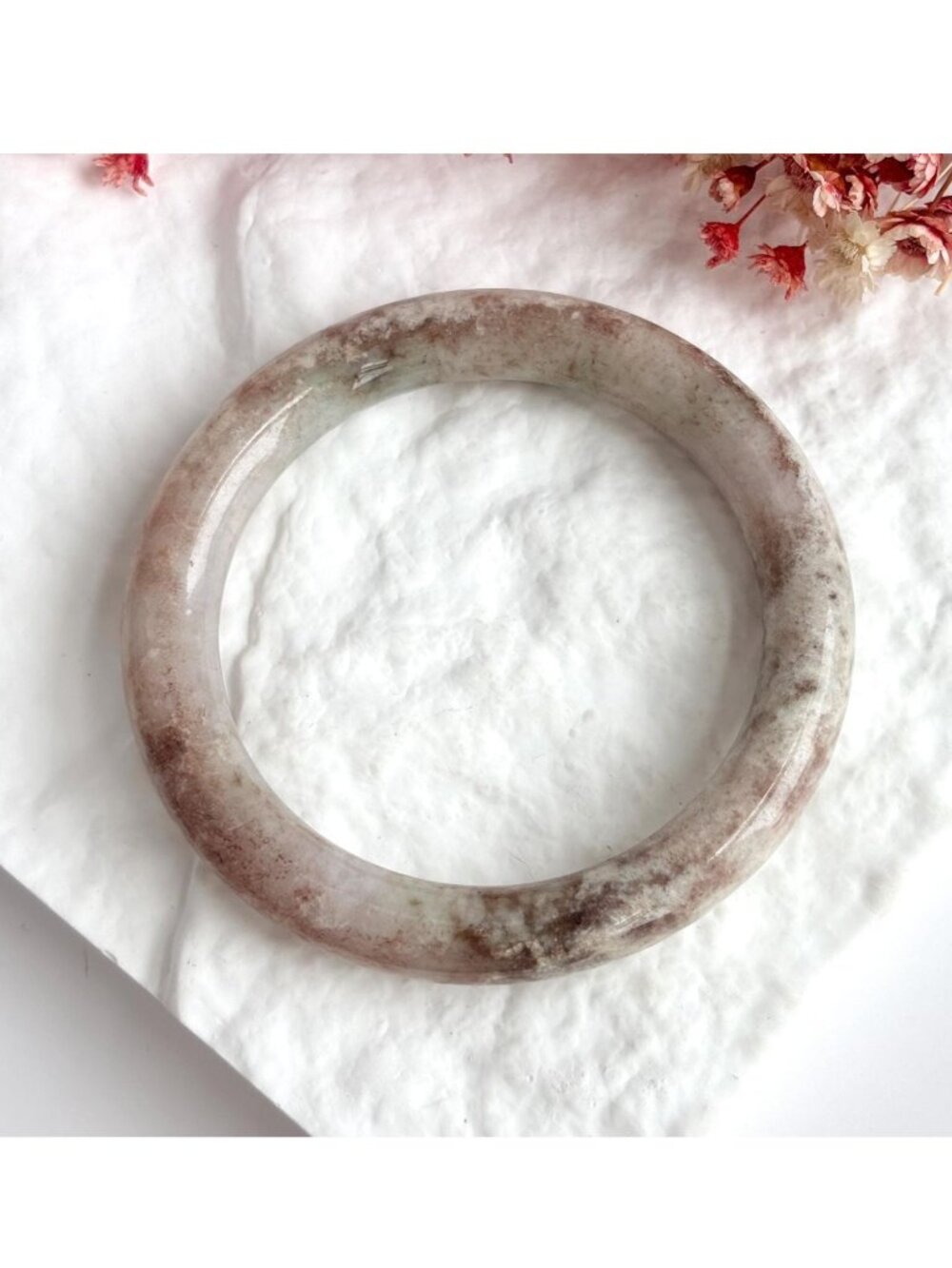 Landscape Agate Brown Minimalist Stone Vintage Good Luck Peking Bangle Bracelet
